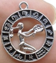 Stainless Steel Black & Silver Virgo Zodiac Sign
