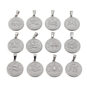 Stainless Steel Silver Taurus Zodiac Sign