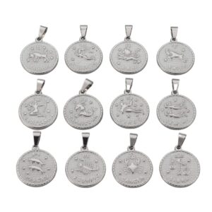 Stainless Steel Silver Virgo Zodiac Sign