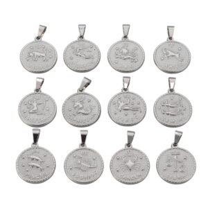 Stainless Steel Silver Pisces Zodiac Sign