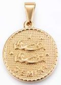 Stainless Steel Gold Gemini Zodiac Sign