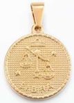Stainless Steel Gold Libra Zodiac Sign