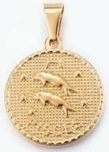 Stainless Steel Gold Pisces Zodiac Sign