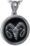 Stainless Steel Black & Silver Capricorn Zodiac Sign