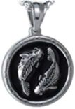 Stainless Steel Black & Silver Pices Zodiac Sign
