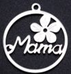 Stainless Steel Silver "Mama" Laser Cut Flower Word