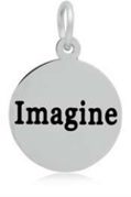 Stainless Steel Silver "Imagine" Word