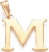 Stainless Steel Gold Letter "M"