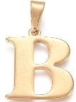 Stainless Steel Gold Letter "B"