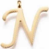 Stainless Steel Gold Letter "N"