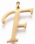 Stainless Steel Gold Letter "F"