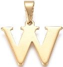 Stainless Steel Gold Letter "W"