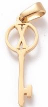 Stainless Steel Gold Letter "X" Keyhole