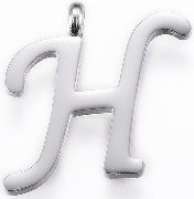 Stainless Steel Silver Letter "H"