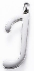 Stainless Steel Silver Letter "J"