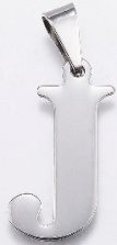 Stainless Steel Silver Letter "J"