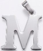Stainless Steel Silver Letter "M"