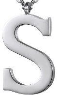 Stainless Steel Silver Letter "S"