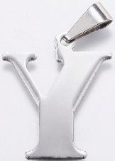 Stainless Steel Silver Letter "Y"