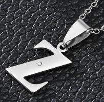 Stainless Steel Silver Letter "N"