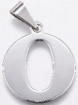 Stainless Steel Silver Letter "O"