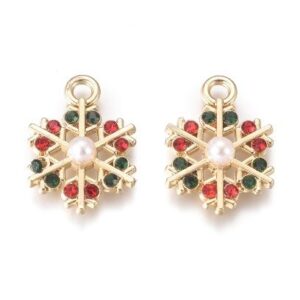Gold, Green & Red Snow Flake Wreath